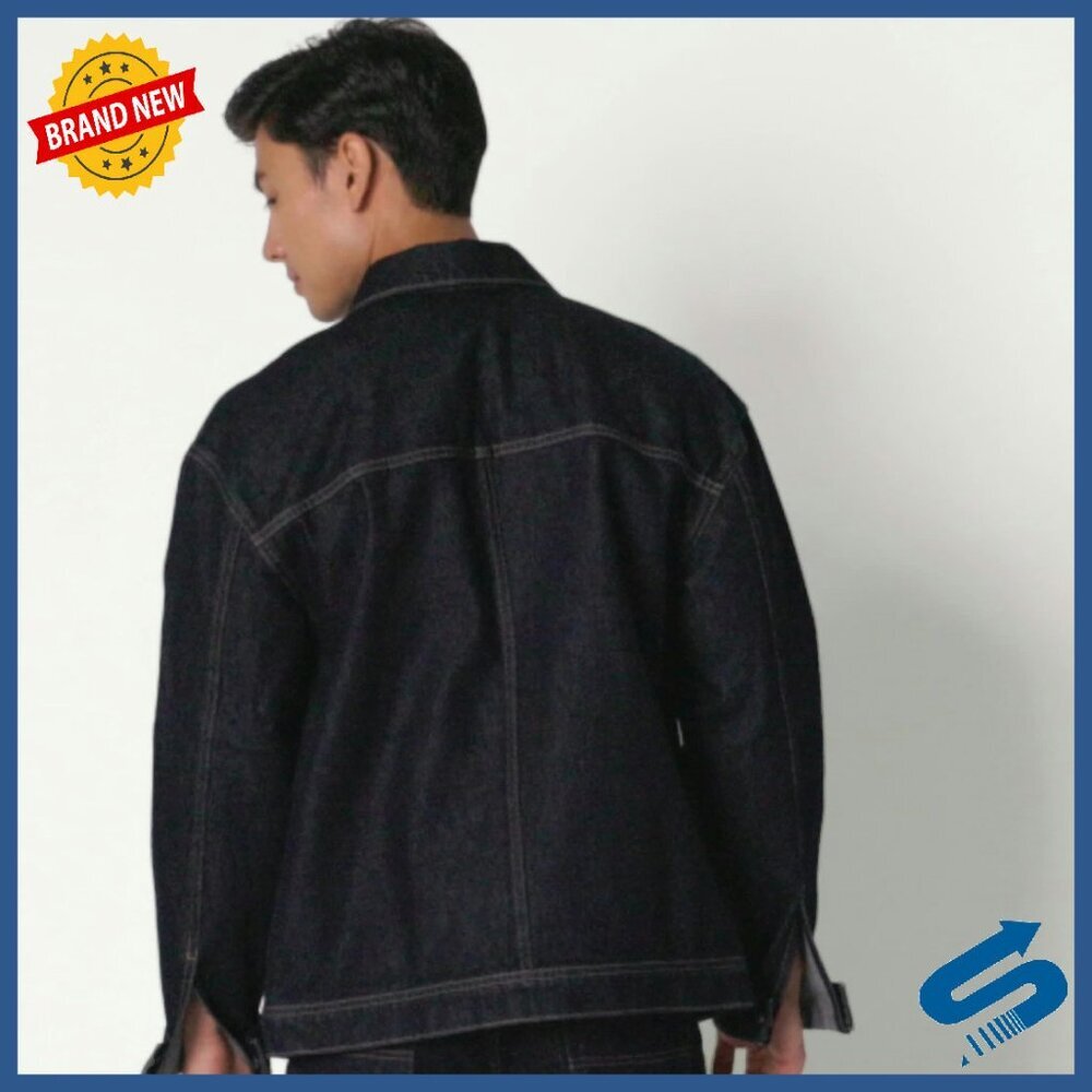 Men's Relaxed Fit Heavyweight Denim Utility Jacket - Picture 8 of 8
